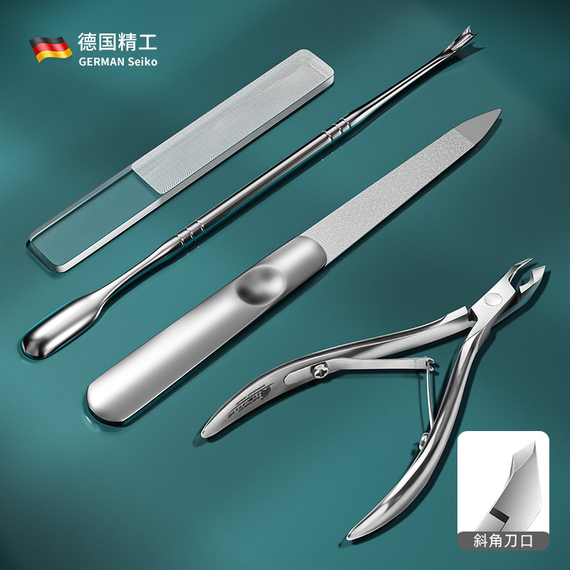 Uñas barbadas cortadoras de uñas Nail Forceps Tool Set de acero inoxidable cuero muerto cortador de uñas alemán doble cabeza image 14