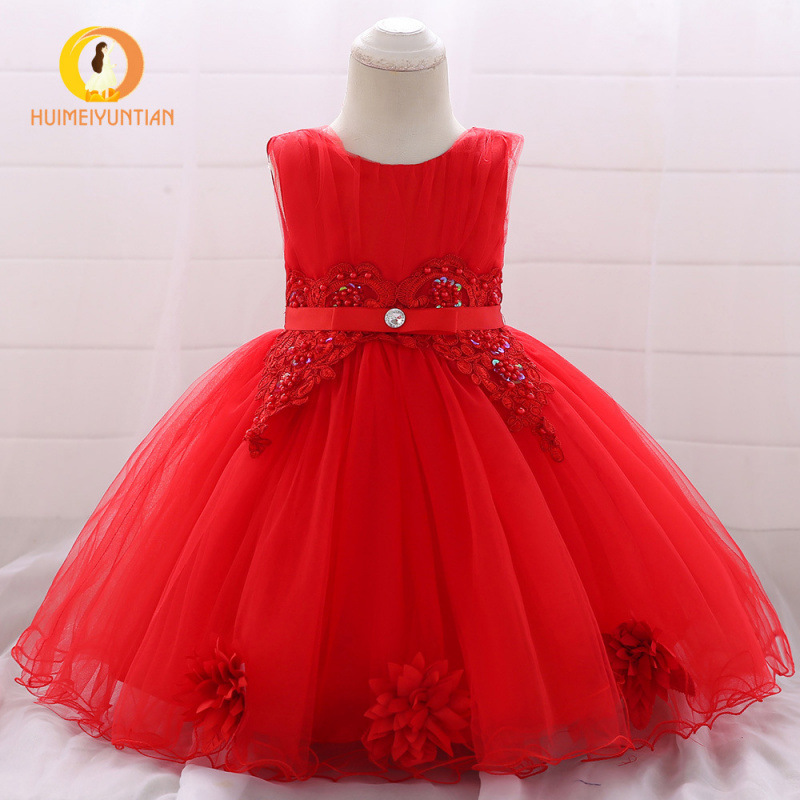 Europa y América eBay nueva moda bebé de un año pequeño vestido de niña vestido de princesa vestido de lavado una pieza de cabello