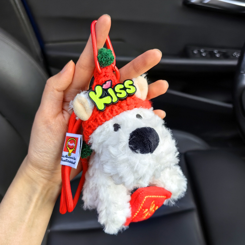 Dibujos animados West Highland peluche bolso colgante colgante celebridad de Internet muñeca llavero llavero muñeca al por mayor