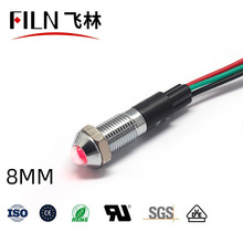 8mm�pɫ͹�^ָʾ��12V220V������̖��LED��������(FL1M-8SW-D-1)