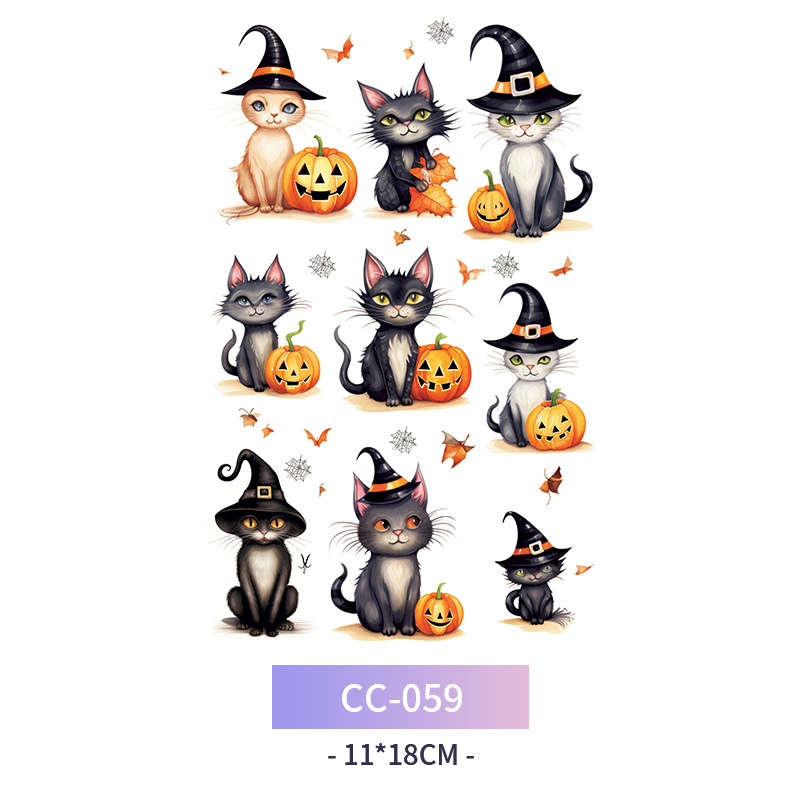 Transfronterizo en stock al por mayor de halloween colorido mariposa tatuaje pegatinas simulación sangrienta cicatriz pegatinas divertidas pegatinas impermeables