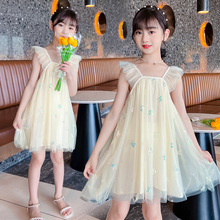 2022夏季新款女童韩版洋气亮片沙裙无袖连衣裙中大儿童公主裙子潮