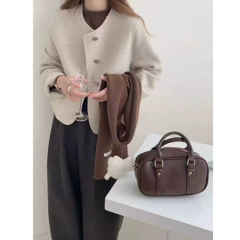 Осенняя модная куртка, стиль Chanel, для подростков, круглый воротник, корейский стиль
