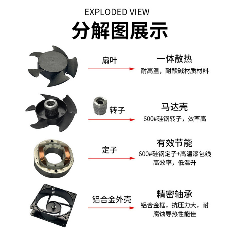 AC20570散热风扇220V22580/28080机柜电源设备充电桩工业交流风机