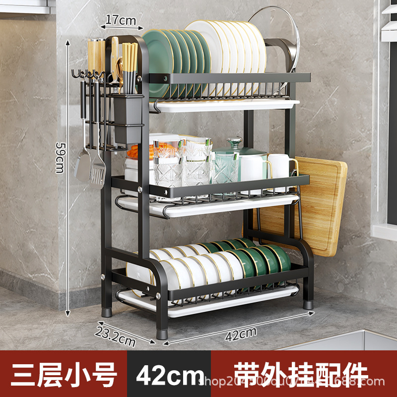 Estante de almacenamiento de platos domésticos estante de drenaje de agua estante de cocina multifuncional estante de almacenamiento de platos estante de palillos caja de almacenamiento armario