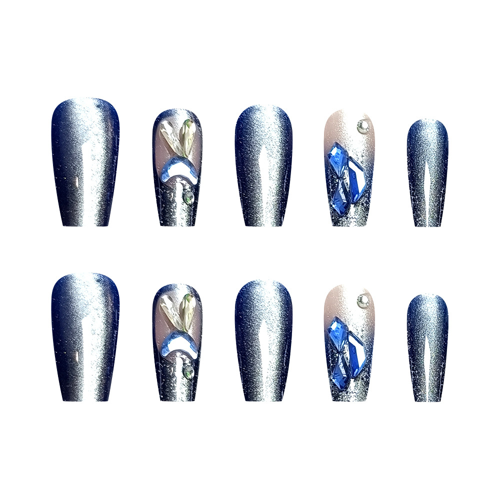Advanced Sense Cat Eye Diamond Etiqueta engomada de uñas de 10 piezas Película de uñas de amor de código dividido 3D Crescent de uñas hechas a mano
