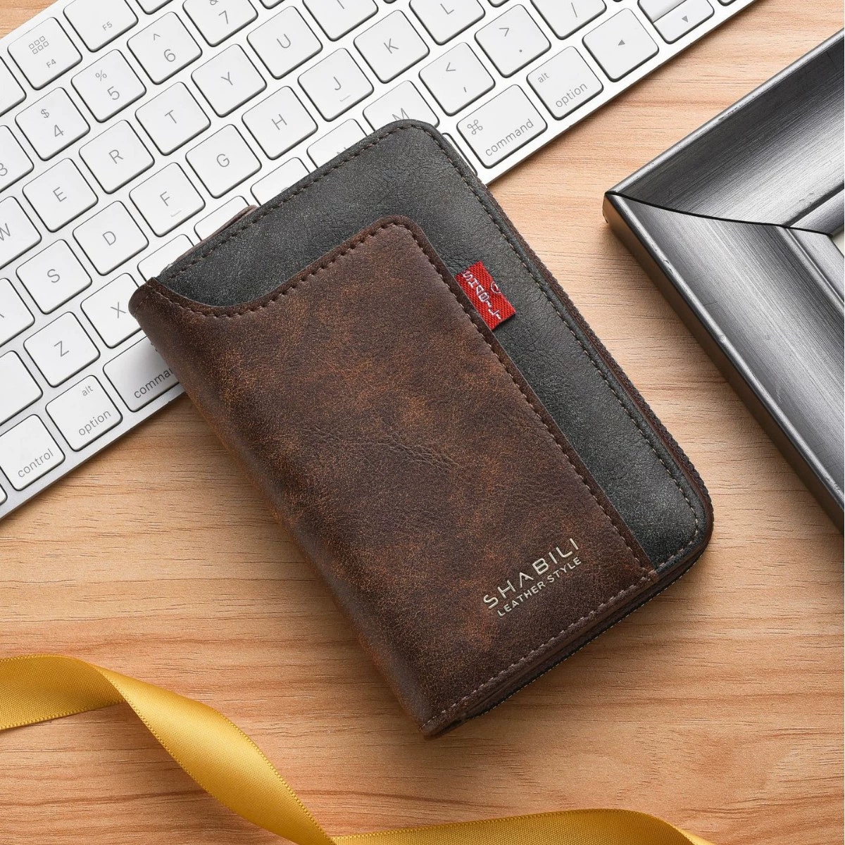 Новый мужской кошелек с короткой застежкой-молнией зажим для денег