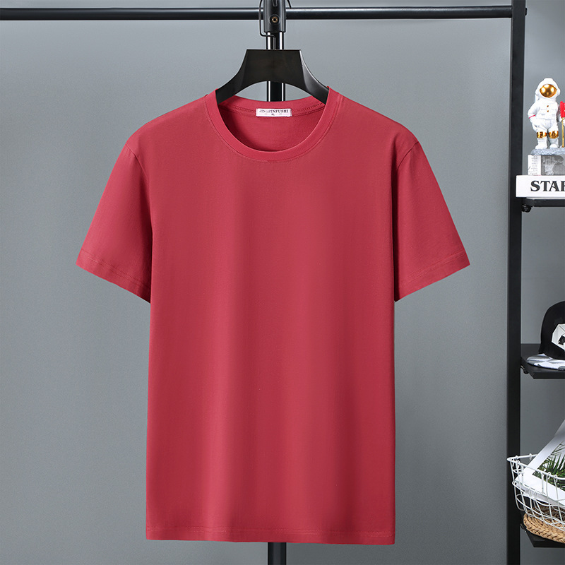 2022 Spring New Short-Sleeved T-Shirt Men's Round Neck Student Loose Bottoming Shirt Plus Fat Large Size Trbottomyy T-Shirt