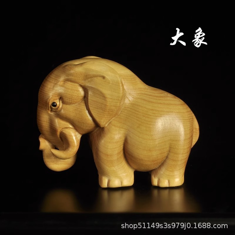 黄楊木彫りのハンドルの家庭の客間の象のサイの動物の工芸品はアフリカの三宝を飾って装飾を招きます。|undefined