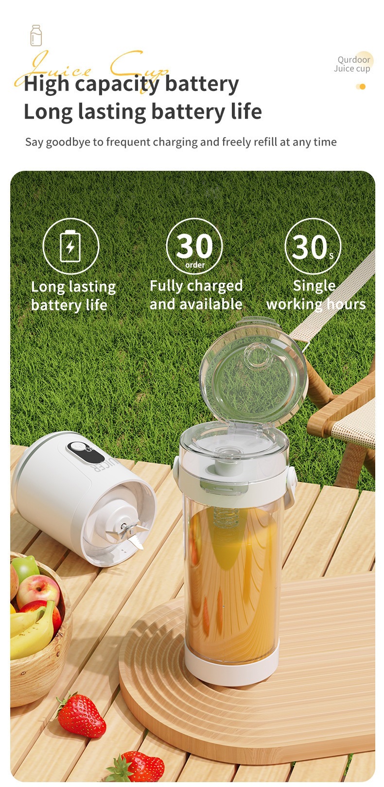 Factory Multifunctional Juicer Home Fruit Juice Machine Wireless Small Mini Electric Portable Juice Extractor