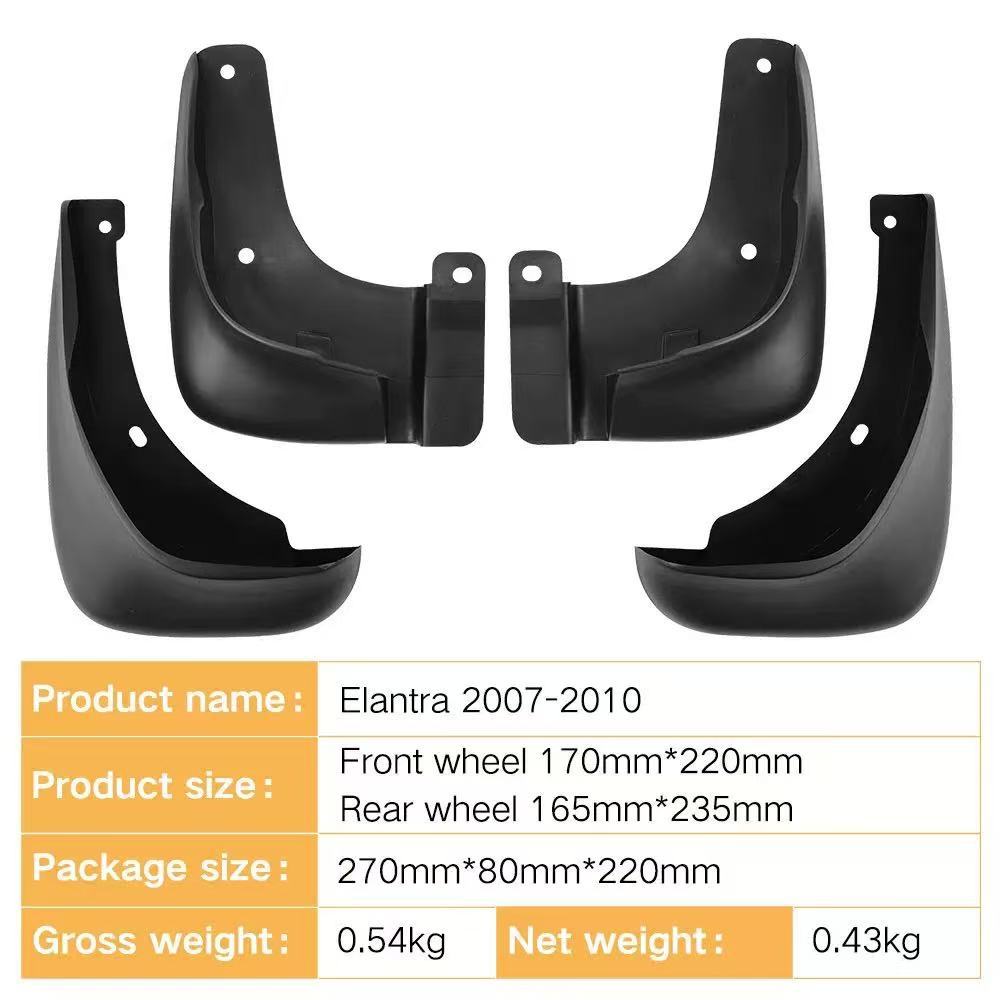 Guardabarros Suaves para Neumáticos de Automóvil, Aptos para Modelos Hyundai Elantra 2007-2010, Comercio Exterior Transfronterizo. image 3