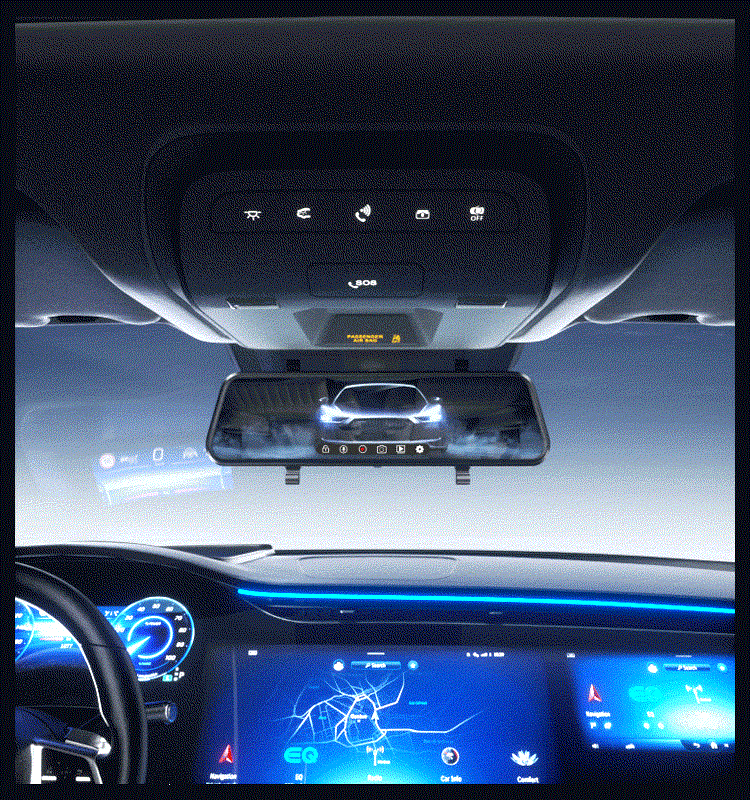 Suitable for modern full-screen dashcam 2026 new model, no wiring required, dual front and rear camera with streaming video