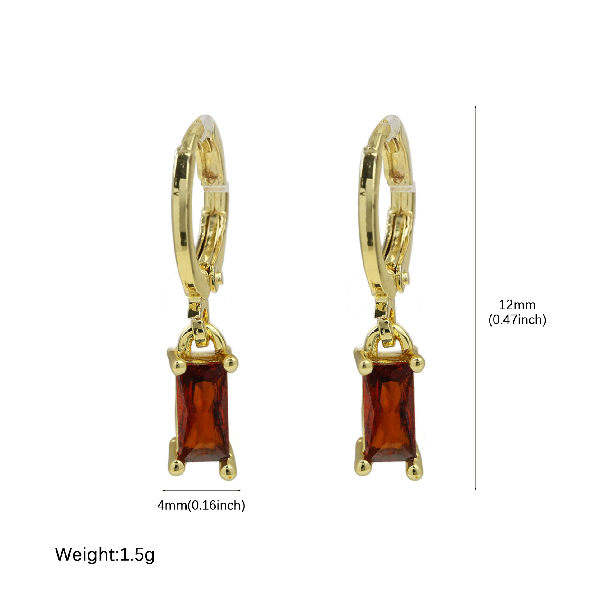 All Seasons Season Women's Gender 1 Pair Modern Style Classic Style Geometric Copper Birthstone Charm Sleeper Hoop Earrings