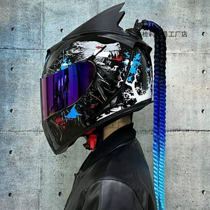 AIS Motorcycle Helmet Full Face Dual Lens Racing Helmet Bluetooth 3C