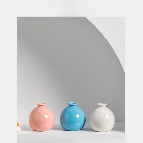 Longli Ceramic Vase, Ins Simple Japanese Style Home Living Room Entrance Ornament Decor Soft Furnishing Dried Flower Hydroponic Flower Pot