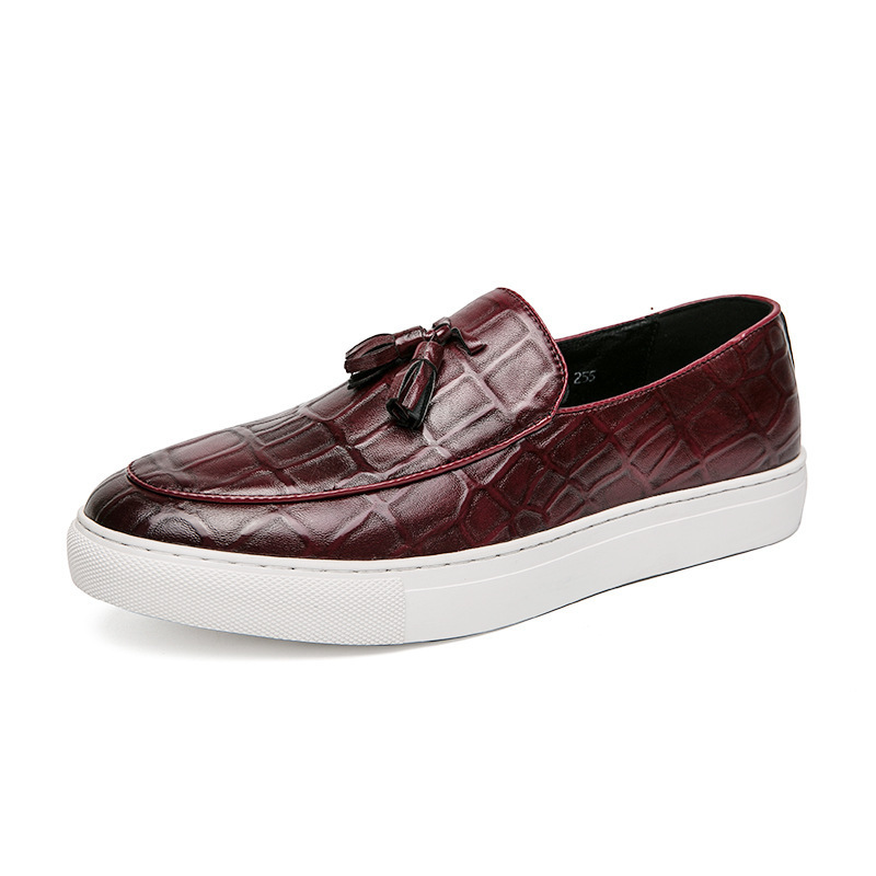 Transfronterizos para hombres coreanos zapatos de skate de negocios casuales de comercio exterior Europa estación de moda de tamaño grande con bordas de desfile zapatos de cuero para hombres image 6