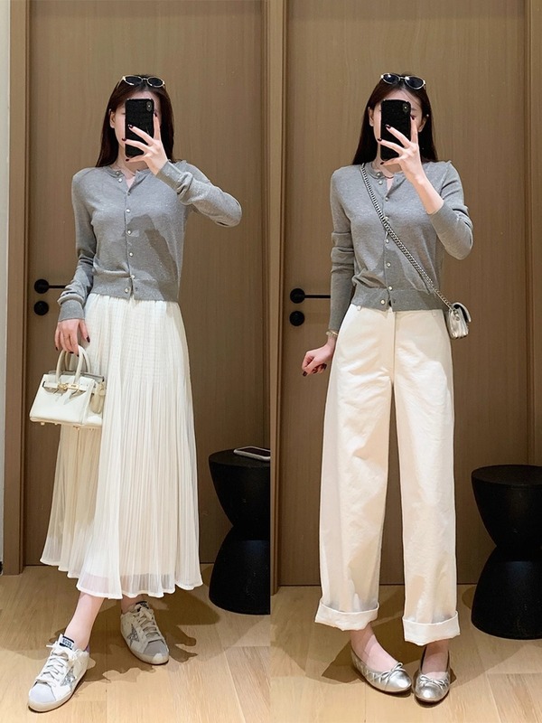 大叮自制/8月26/私服款!定纺细闪真丝羊毛天丝手工金扣针织开衫|undefined