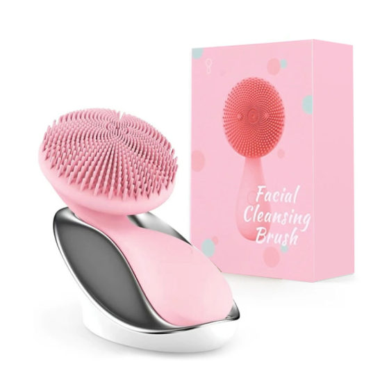 Cross-border new multi-functional silicone facial cleanser charging mini electric facial cleanser ladies magnetic bead massage beauty instrument
