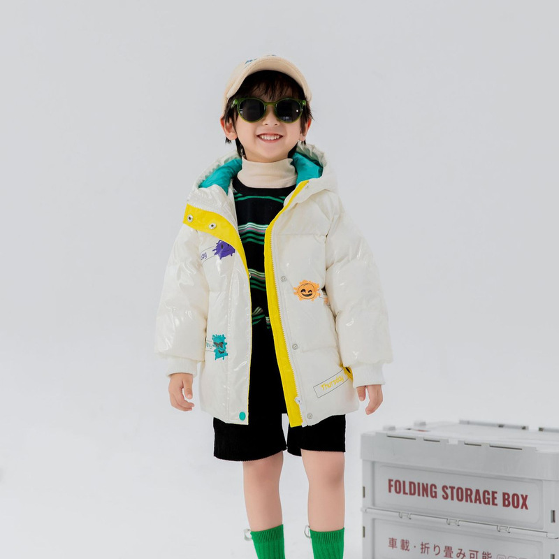 Boys' New Winter down Jacket, Fashionable, Casual, Stylish, Versatile, Trendy, Girls' Warm and Windproof Korean-Style down Jacket