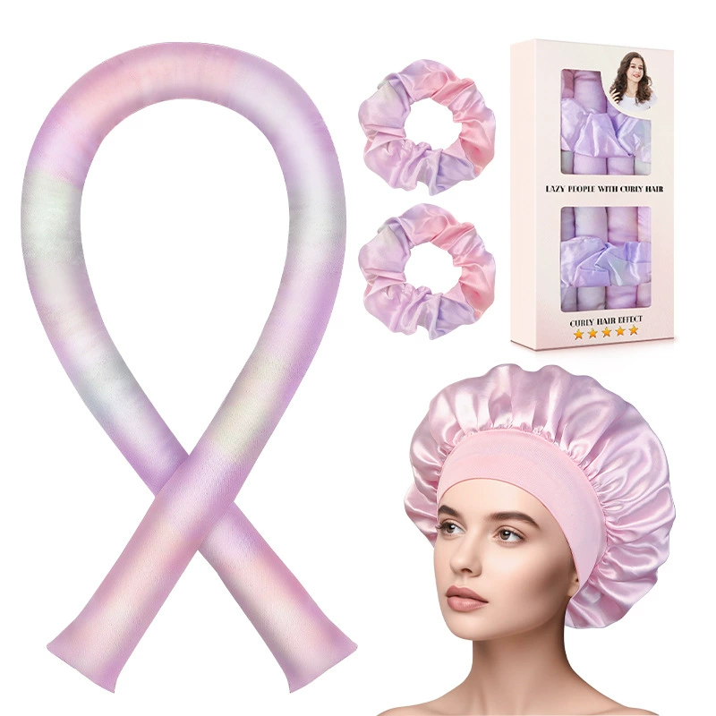 Прямая доставка с фабрики Amazon, щипцы для завивки из ленивого жемчужного хлопка, щипцы для завивки без тепла, шапочка для душа, ночная шапочка с широкими полями, подарочная коробка