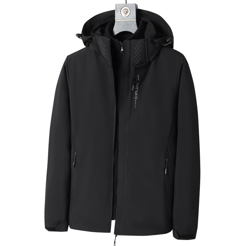 Jacket Couple Mountaineering Jacket Autumn and Winter Warm Jacket Windproof Waterproof Shell Detachable Casual Outdoor Two-Piece Set