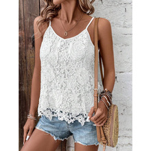 R 65064 Lace Patchwork V-neck Camisole ��˿ƴ�� V �����