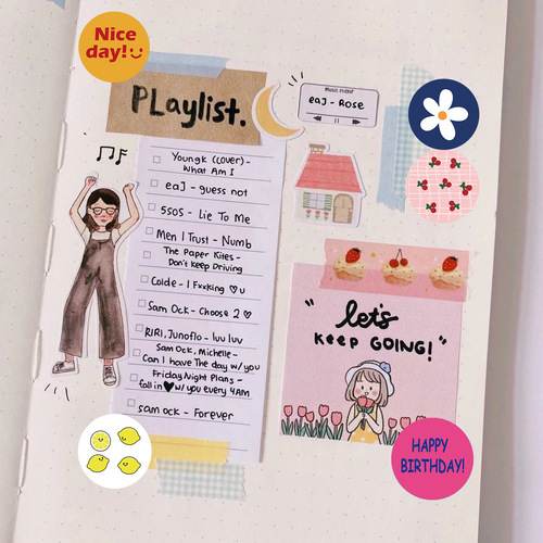 500 pieces of ins style Korean cartoon cute handbook stickers water cup computer phone case decoration birthday cake stickers