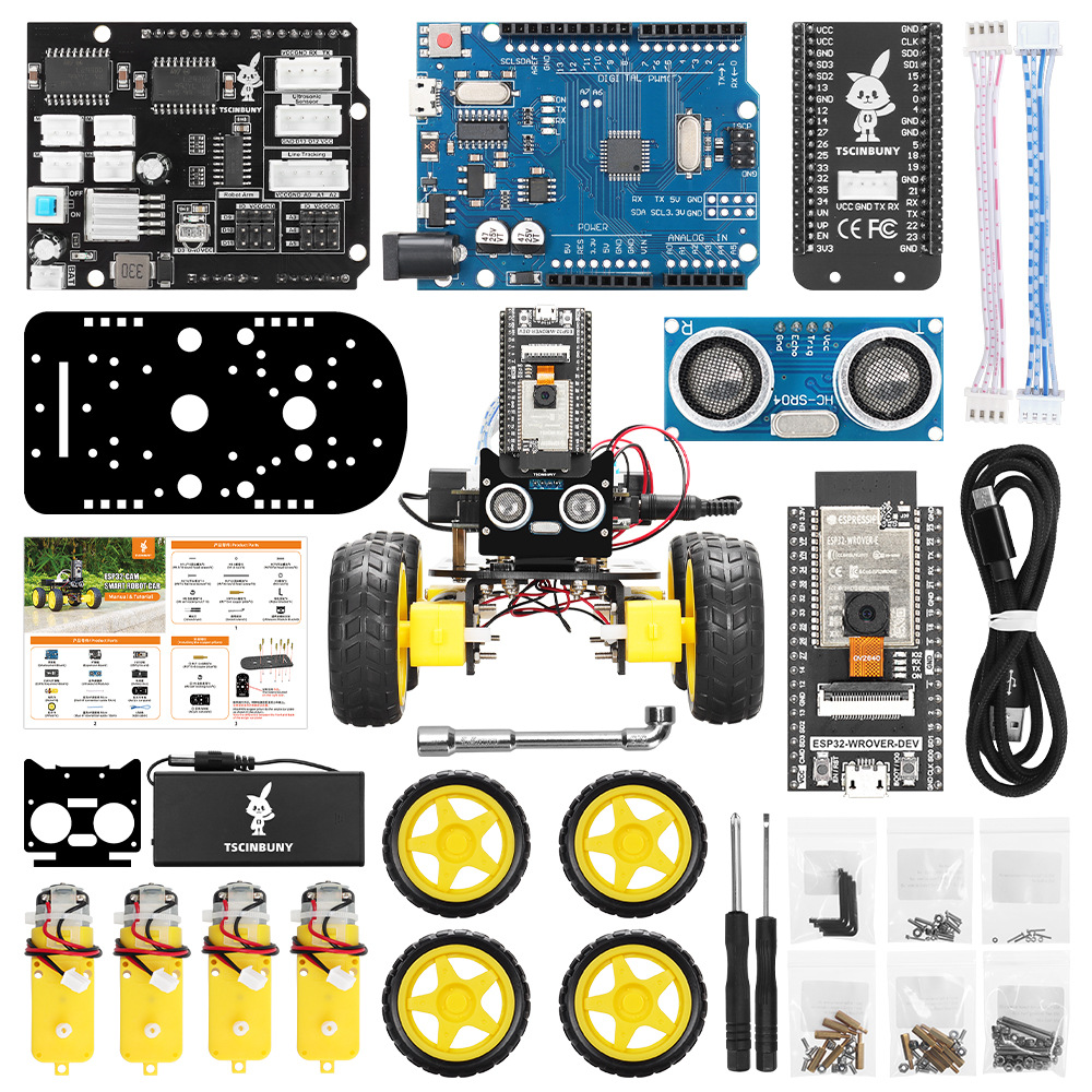 ESP32 IoT 스마트 자동차 와이파이 무선 제어 4WD 키트 로봇 프로그래밍 자동차 카메라