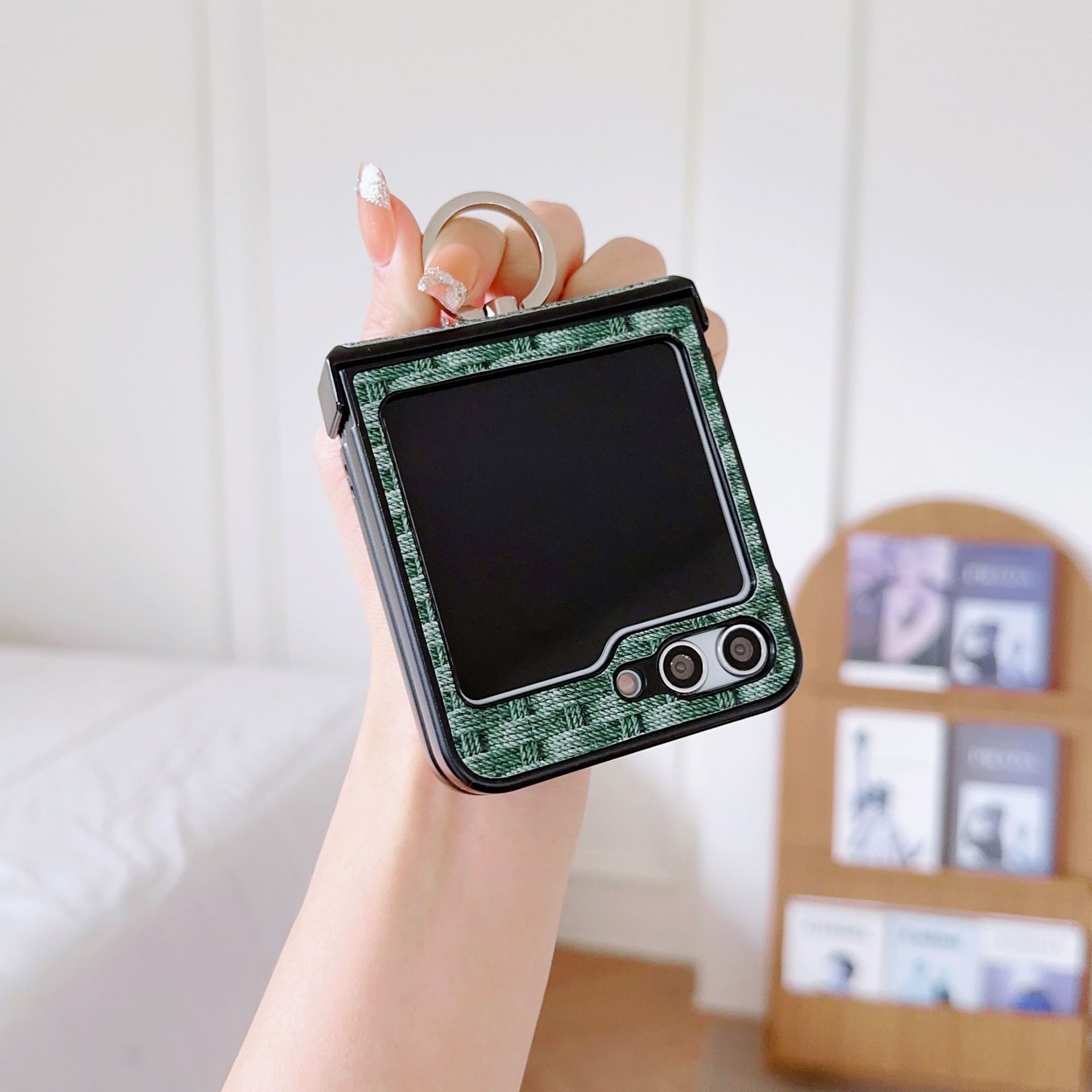 Coque samsung z flip 4 avec anneau support léopard_voghion.com