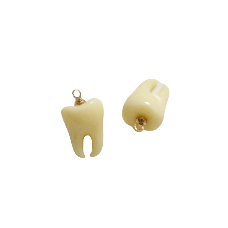 Diversión simulación tridimensional dientes pezón colgante DIY accesorios de resina pendientes horquilla teléfono caso material al por mayor