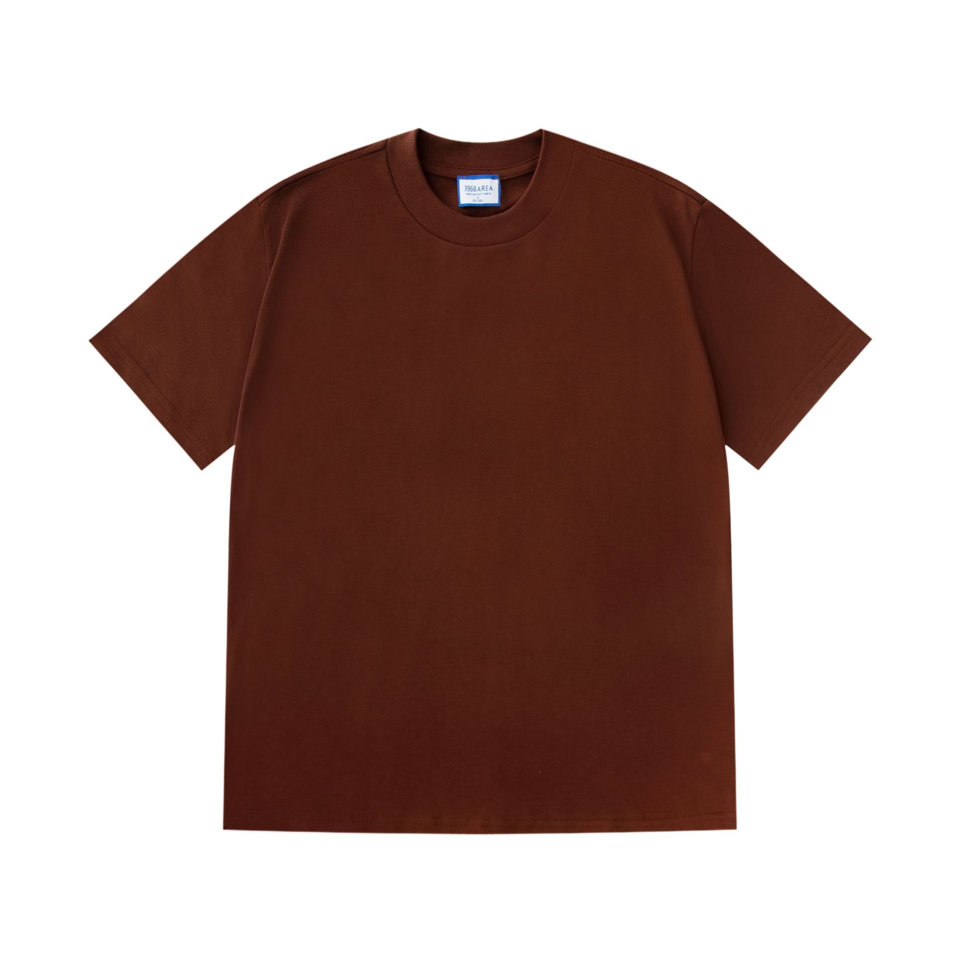 400g de algodón pesado de estilo americano pequeño escote camiseta de los hombres sueltos más tamaño de algodón de manga corta camiseta camisa de fondo