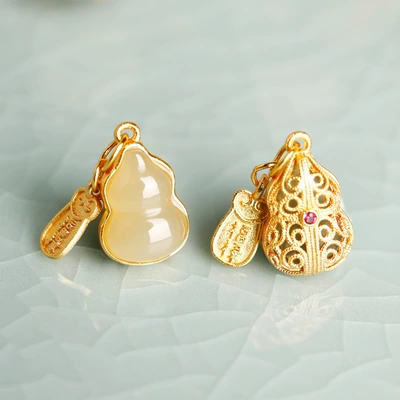 spacer beads, pendant bead design Zərgərlik ara hissələri - hetian-jade-gourd-pendant-approximately-8mm-single