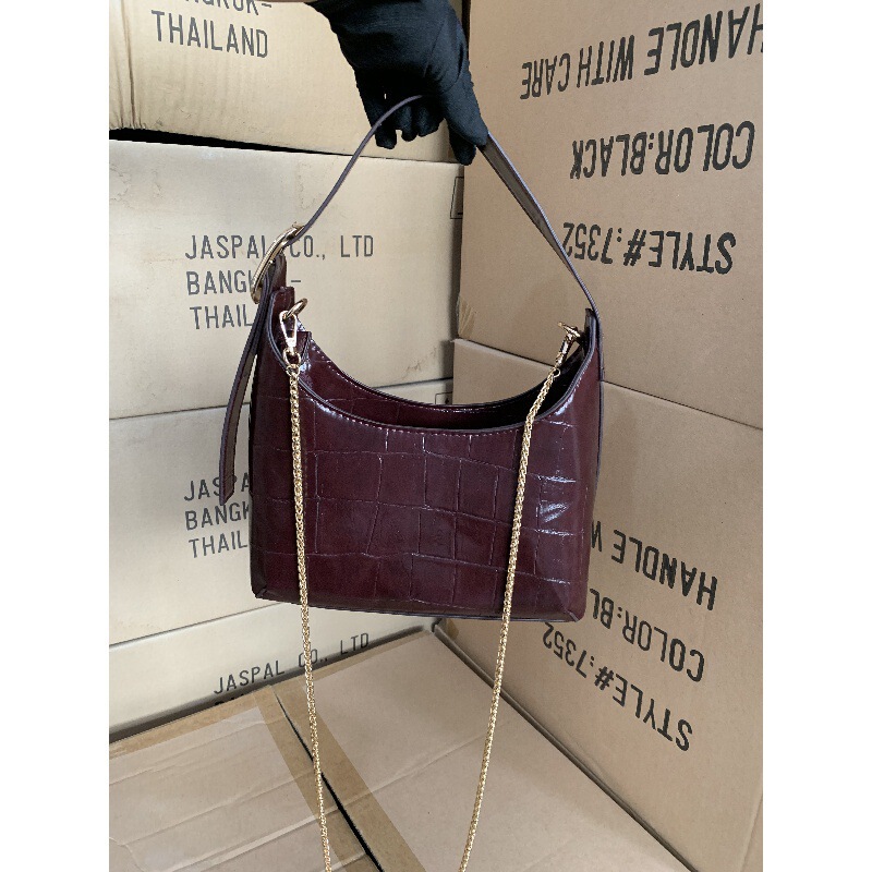Exported to Spain, Niche Underarm Bag, Women's Shoulder Bag, Crocodile Bag, Handbag, Small Bag