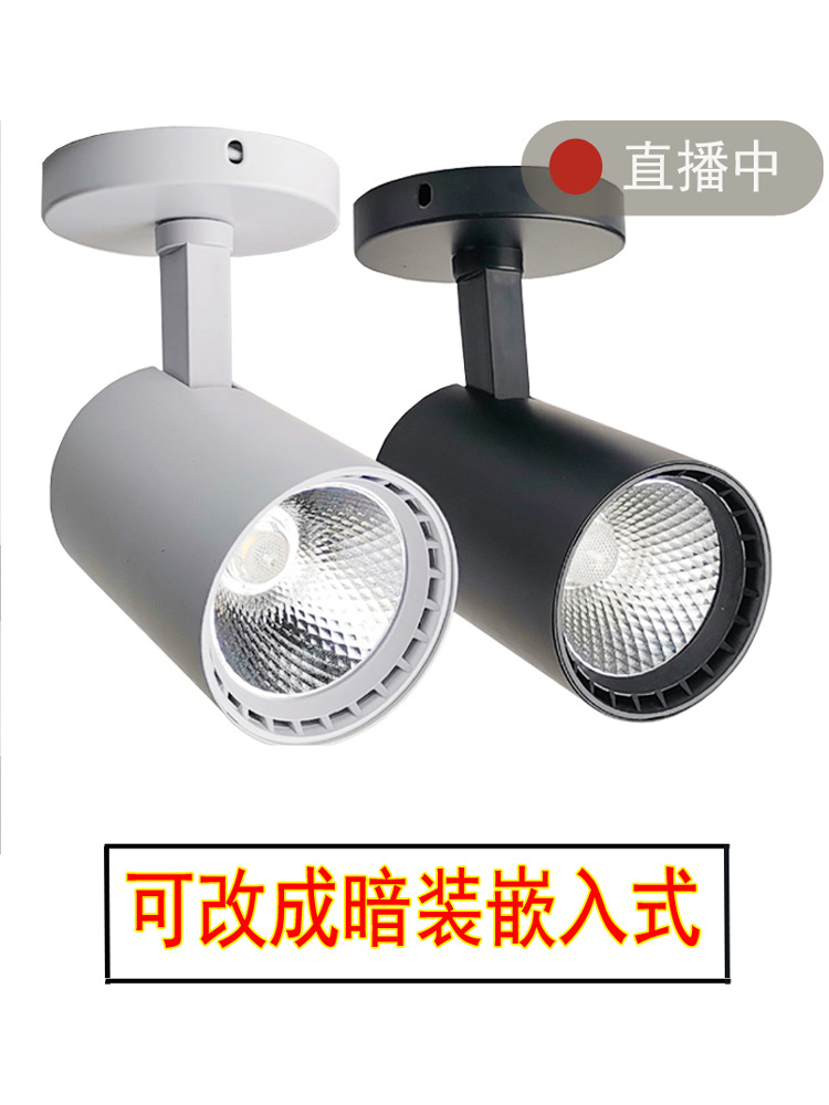 LED ceiling light with built-in hidden installation, no track, tri-color, home use, adjustable angle, single head ceiling light with surface-mounted installation