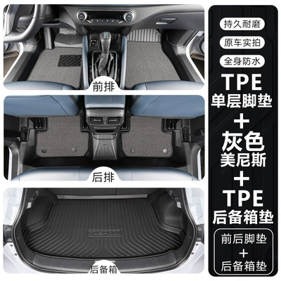 Modelə uyğun ayaqaltı Mats - nissan-qashqai-2019-2025-model-with-air-outlet-in-the-armrest-box-tpe-foot-mat-gray-menis-trunk-mat