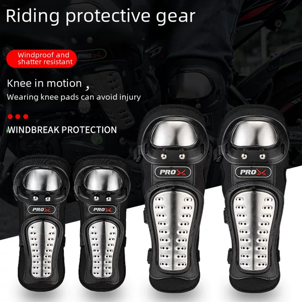 Pro Stainless Steel Protective Gear, Knee Pads, Elbow Pads, Wear-Resistant, Breathable, Essential for Cycling, Off-Road, and Outdoor Activities