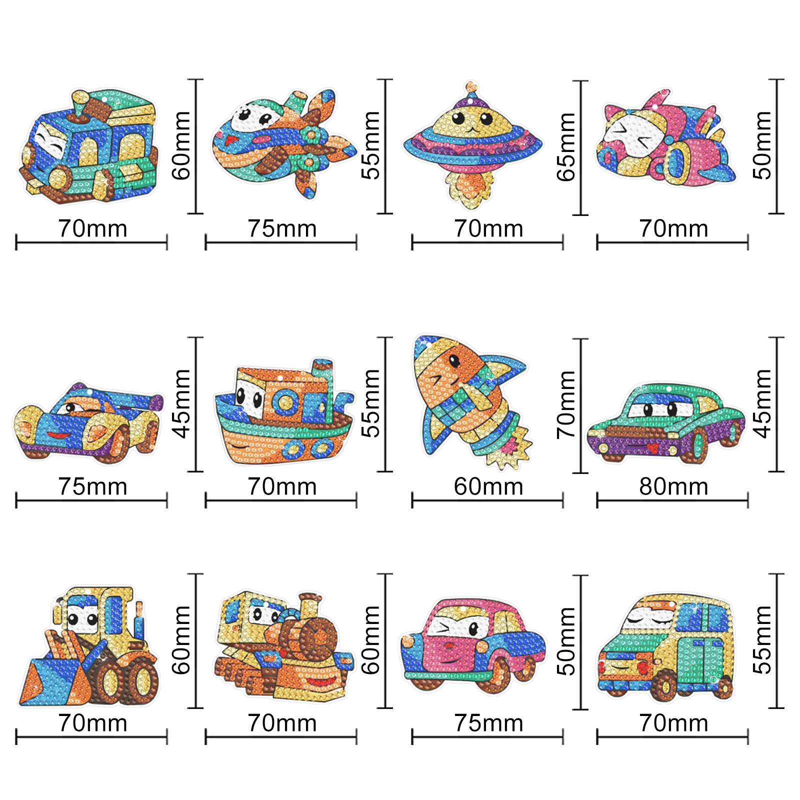 Pintura de diamantes alrededor de Halloween PET material acrílico perforación bordado colgante de Navidad hecha a mano colgante de decoración de sala de estar