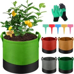 亚马逊同款毛毡种植桶双色防水美植袋圆厂家直供拼接无纺布种植袋