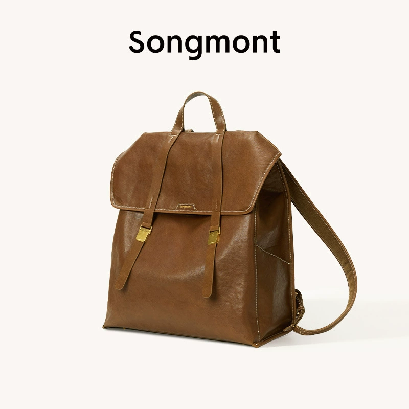 Рюкзак Songmont большого дизайна, кожаный для ноутбука
