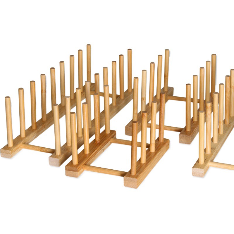 Multi-funcional Placa de almacenamiento rack titular de la cocina del hogar de bambú estante de exhibición plato de drenaje rack