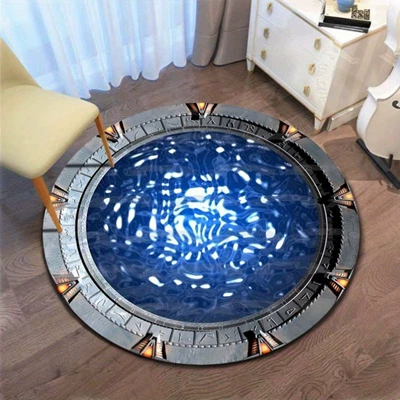 New 3D Visual Floor Mat for Home Entrance, Easy-Care Mat for Living Room Coffee Table, Wear-Resistant Mat, Available for Cross-Border Shipping (Avtomobil döşəmə paspasları) - style-01-60cm-round-crystal-velvet