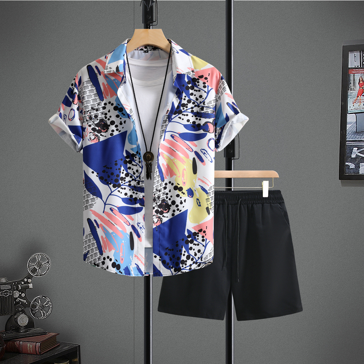 블루 잉크 블랙 바지 세트