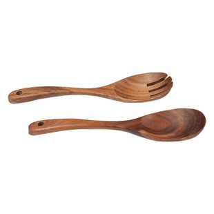 New Acacia Wood Salad Spoon Wood Spoon Kitchen Utensils Wooden Hotel Wooden Handle Long Handle Factory Direct Wholesale
