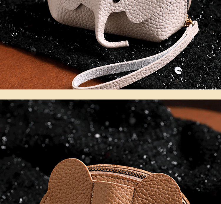 72g Weight Synthetic Leather Lining Material Zipper Closure Type Coin Purse Bags Type Women's Elephant Solid Color Pu Leather Zipper Coin Purses