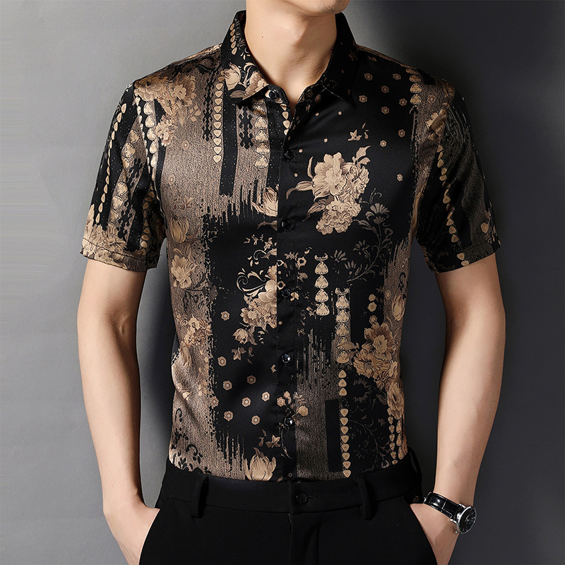 A5277 670K ÁO SƠ MI NAM TONS)( DÁNG ÔM BODY GỢI CẢM SEXY NGẮN TAY MÙA HÈ PHONG CÁCH HÀN QUỐC HỌA TIẾT HOA THỜI TRANG NAM G02 SẢN PHẨM MỚI