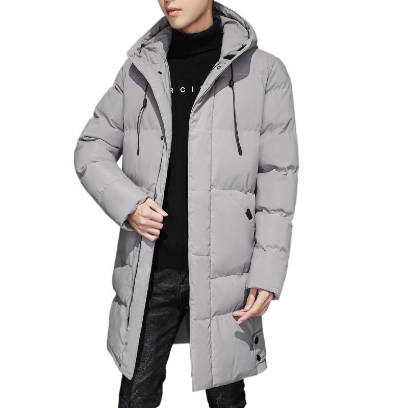 Gran invierno hombre chaqueta de algodón hombre grueso chaqueta de algodón con capuchón largo suelto chaqueta de algodón grande para hombre