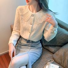 娃娃领雪纺衬衫女士早春秋冬季2025年新款长袖上衣设计感小众法式