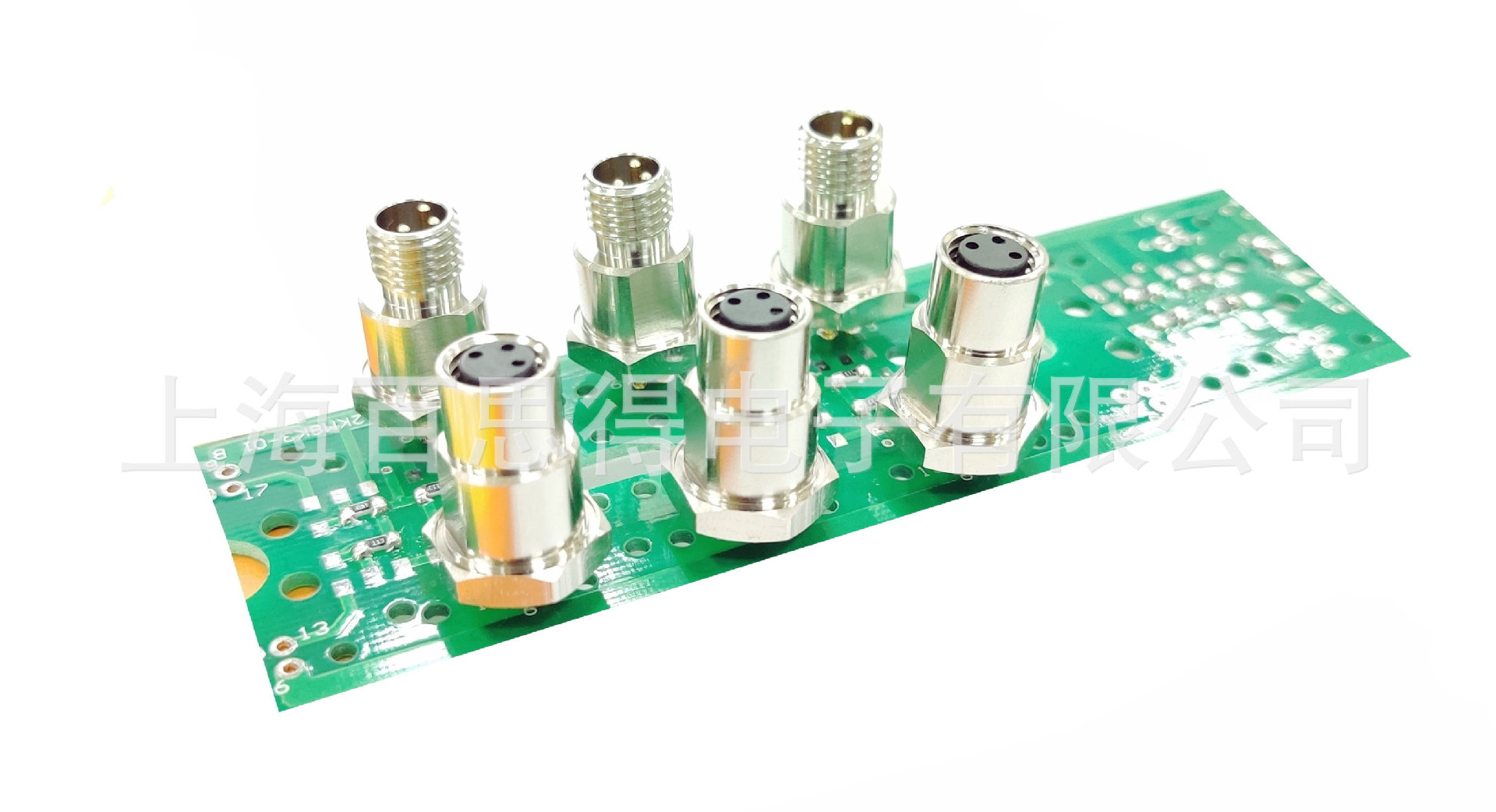 前面板锁紧M8法兰插座 弯角航空插座 PCB电路板封装航空插座