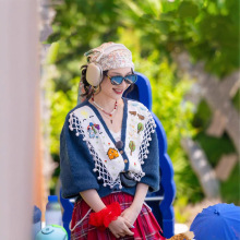 南油高版本批发法式复古重工手工钩花娃娃领针织开衫羊毛混纺毛衣