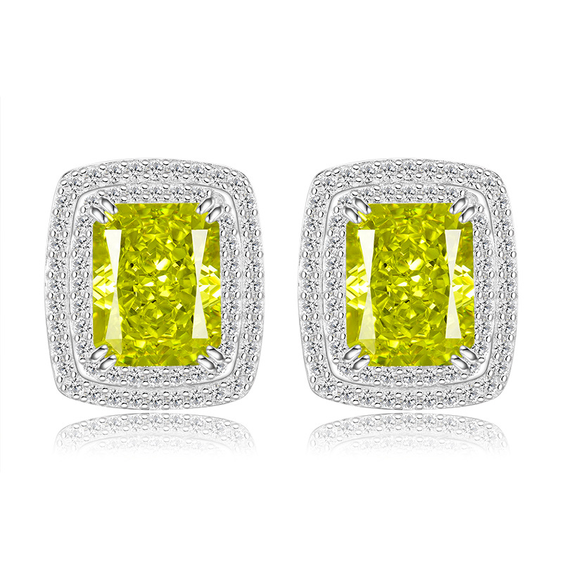 Orecchini a lobo verde oliva donna gioielli moda in argento_voghion.com